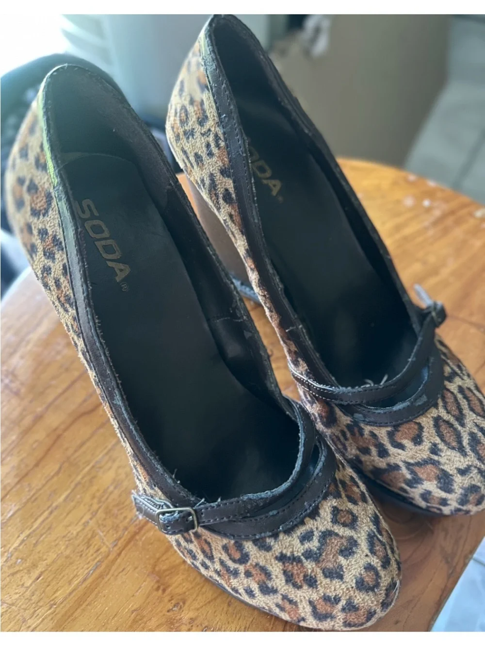 Soda Leopard-Print Wedge Pumps in Tan, Brown & Black